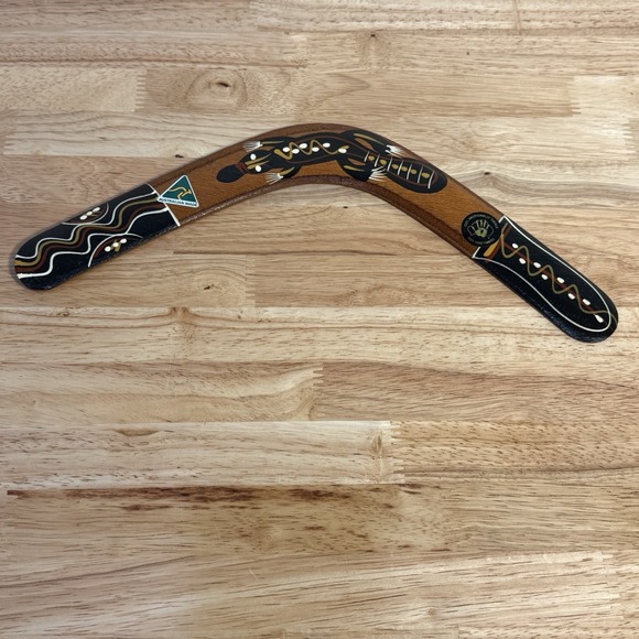 Other - Australian Aboriginal Hand Painted Boomarang 14" Joe Skeen Indigenous Art Wood